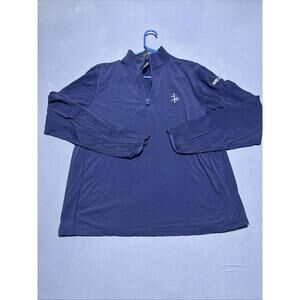Greyson Shirt Mens Medium Navy Half Zip Long Sleeve Performance Golf Castle Pine